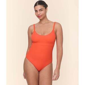 Andie The Honolulu One Piece - Eco Ribbed - Vermillion - Long Torso Size Medium